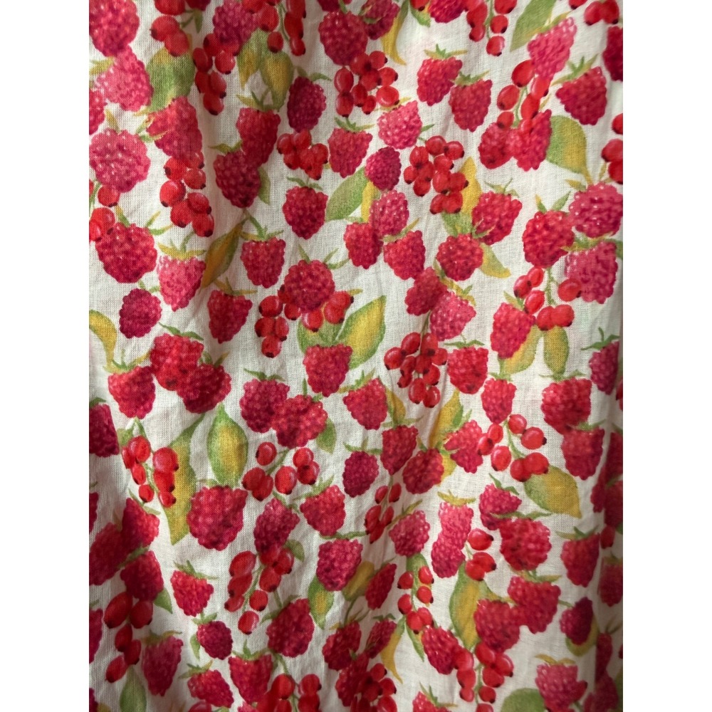 J. Crew Womens Raspberry Fruit Print Cotton Pajama Pants Small Lounge Drawstring - Picture 6 of 11